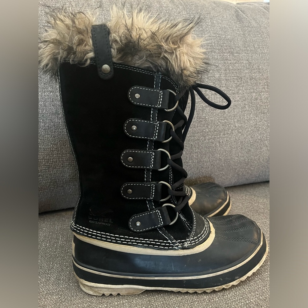 Sorel Black Size 6.5 Joan of Arctic Winter Boots